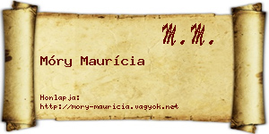 Móry Maurícia névjegykártya